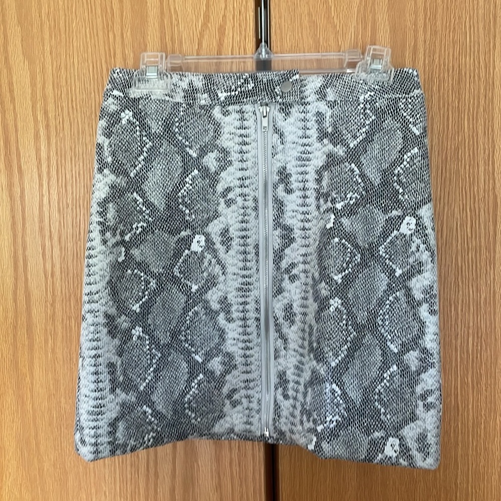 Small Thread & Supply Faux Leather Silver Snake Short Skirt